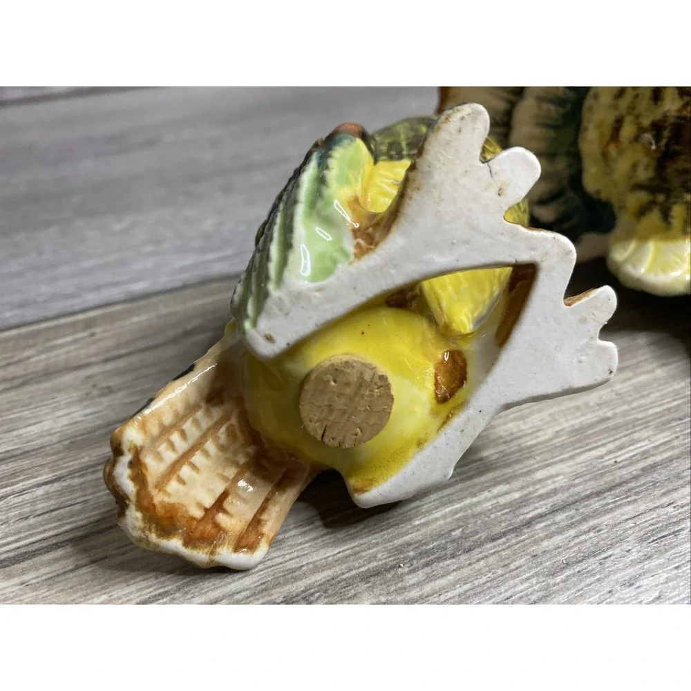 Ceramic Turkey Salt and Pepper Shaker Set W Corks Thanksgiving Seasonal Decor